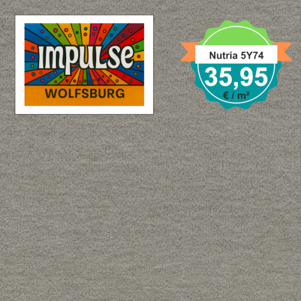 Vorwerk Nutria 5Y74 greige Teppichboden – quadratische Draufsicht, Velours, 35,95 €/m²